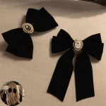 Épingles à cheveux avec nœud en velours noir, pinces à cheveux en alliage de Roses pour femmes, Barrette queue de cheval à la mode, accessoires Heawear, nouvelle collection