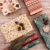papier d'emballage kfrat de noël, décoration de mariage verte, cadeau rond artware, papier d'emballage kraft, décorations de vélin, réveillon du nouvel an