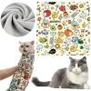 emmaillotage de chat anti morsure et anti évasion pour animaux de compagnie, retenue ronde, auto adhérent, burrito, toilettage, médical, coupe ongles