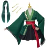Anime femmes Roronoa Zoro Cosplay Costume Kimono uniforme Zoro perruque Robe tenue pour femme hommes Halloween Costume pour bande dessinée Con Anime femmes Roronoa Zoro Cosplay Costume Kimono uniforme Zoro perruque Robe tenue pour femme hommes Halloween Costume pour bande dessinée Con