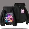k pop demon hunters manteau à capuche pour enfant anime huntrix rumi zoey dessin animé mode veste zippée garçon fille mignon haut enfants vêtements cadeau