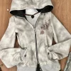 sweat à capuche gothique gris harajuku pour femmes, vintage américain y2k hottie, veste amincissante, sous culture d'automne, manteau cardigan à fermeture éclair, nouvelle collection