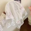 foulard triangulaire rétro coréen en dentelle, couleur unie, tendance, couvre chef élégant pour femmes et filles, bijoux y2k, bandana ins, 2024