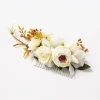 Épingles à cheveux fleur rose pour femmes et filles, peigne à cheveux pour mariées, coiffure de mariage, bord de mer, vacances, épingle à cheveux rose rouge rétro, mode