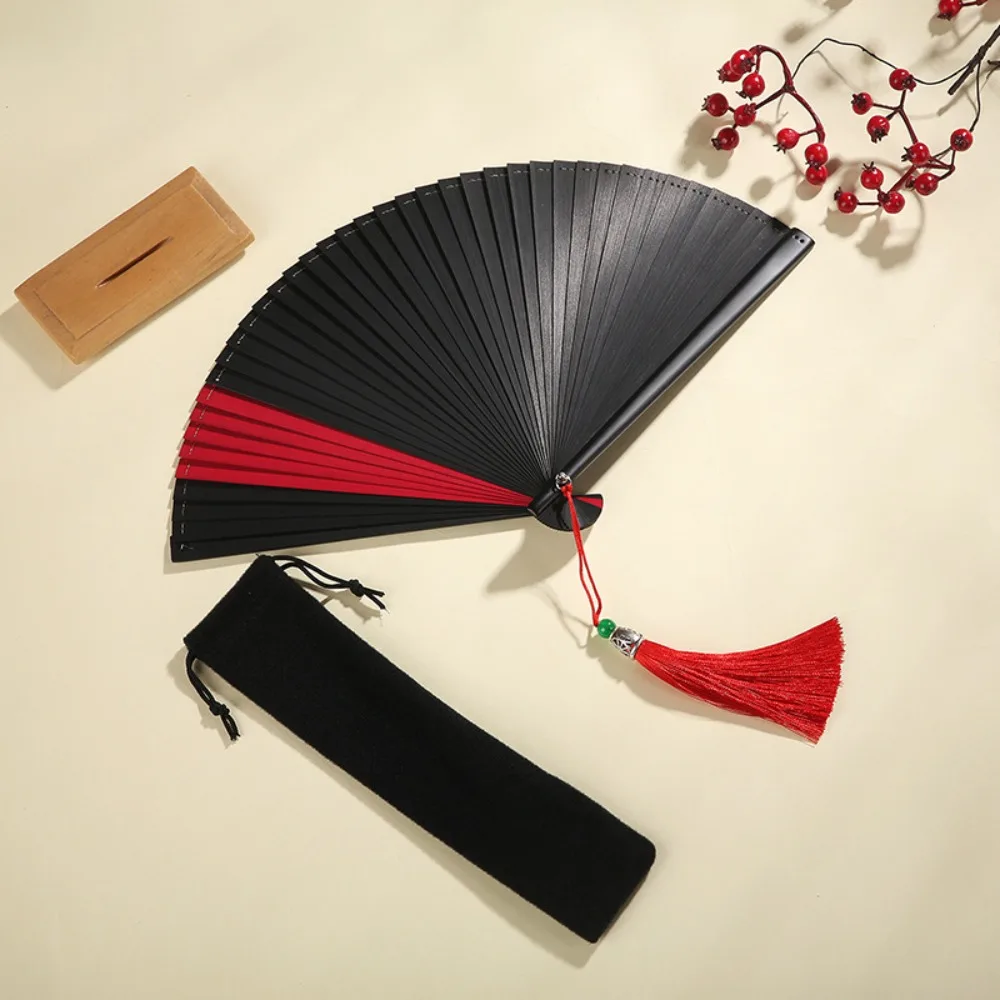 Accessoires de danse portables classiques noirs, ornement compact, ventilateur en bambou, kimono, 1 pièce Accessoires de danse portables classiques noirs, ornement compact, ventilateur en bambou, kimono, 1 pièce