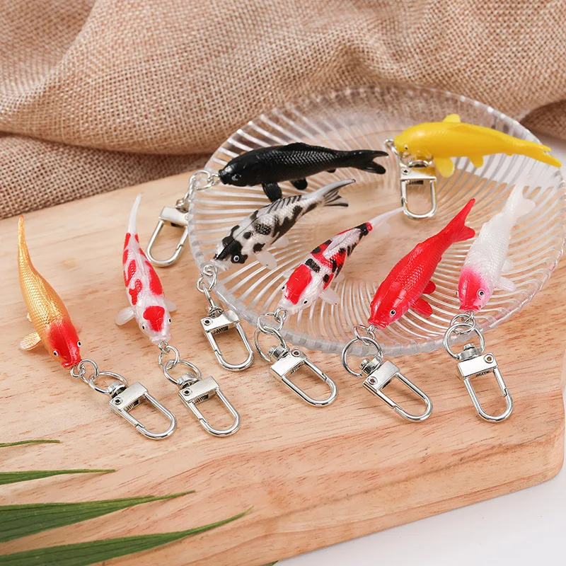 Porte-clés modèle de poisson Koi de Simulation créative, articles décoratifs de poisson ornemental, ornements de scène fluide, sacs et pendentifs Porte-clés modèle de poisson Koi de Simulation créative, articles décoratifs de poisson ornemental, ornements de scène fluide, sacs et pendentifs