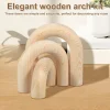 ornement de périphérie décoratif en bois de style boho, sculpté à la main, modèle en bois arqué fait à la main, ornement artisanal en arc unique, meuble tv