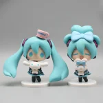 Hatsune Miku Anime Figurine tenant cannelle oeil de haricot Kawaii décorations de table figurines d&rsquo;action poupée modèle enfants ToyGift