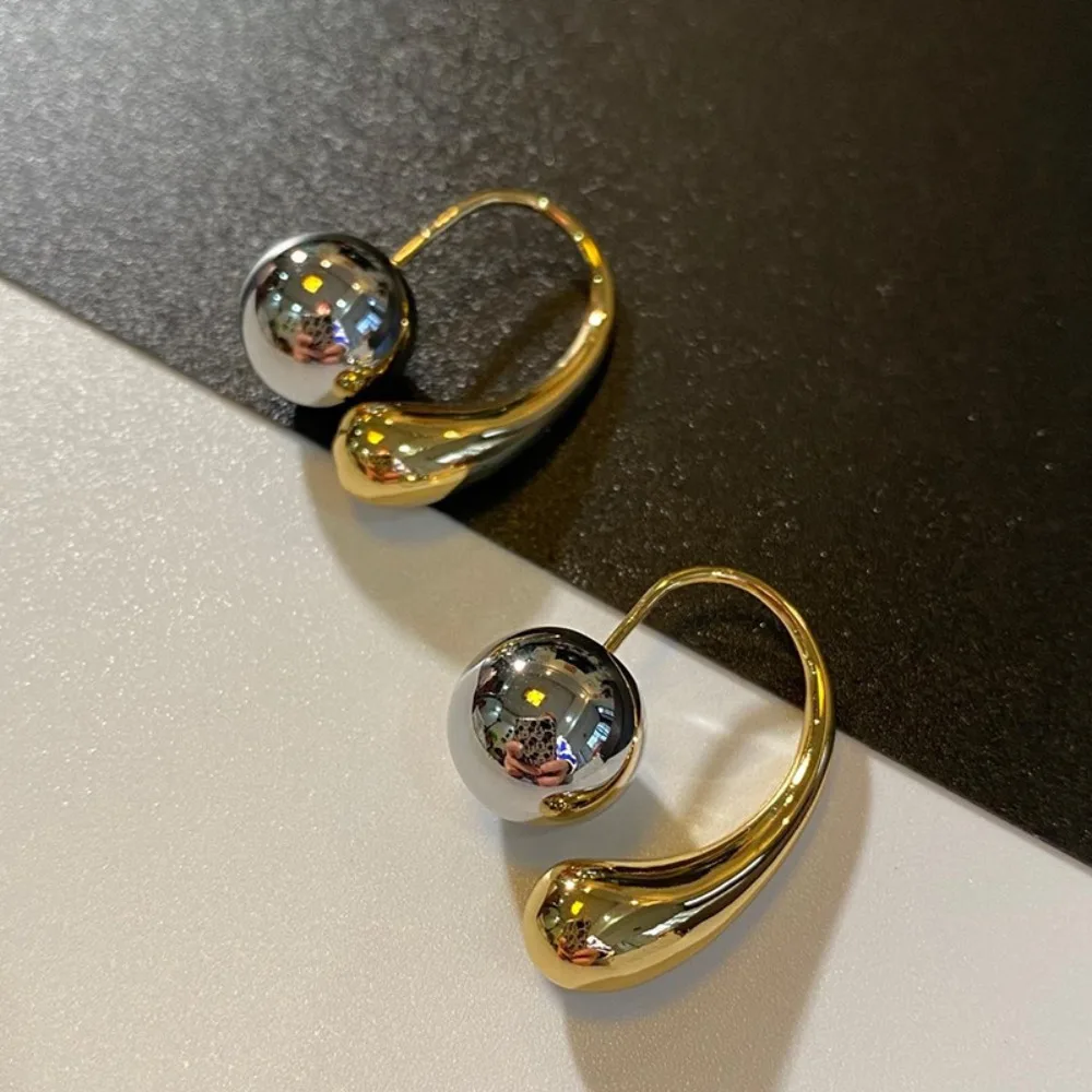 bijoux élégants pour filles, géométrie rétro, accessoires de style coréen, goutte d'eau, boule ronde, boucles d'oreilles en métal bijoux élégants pour filles, géométrie rétro, accessoires de style coréen, goutte d'eau, boule ronde, boucles d'oreilles en métal