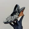 piste chaîne perle sandales à talons compensés femmes pompes bout rond style étrange sangle arrière sandalias été mode robe de soirée chaussures