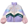 harajuku femmes pastel bomber épais veste mignon broderie couleur bloc duster souvenir sukajan mince vestes japonaises filles manteau