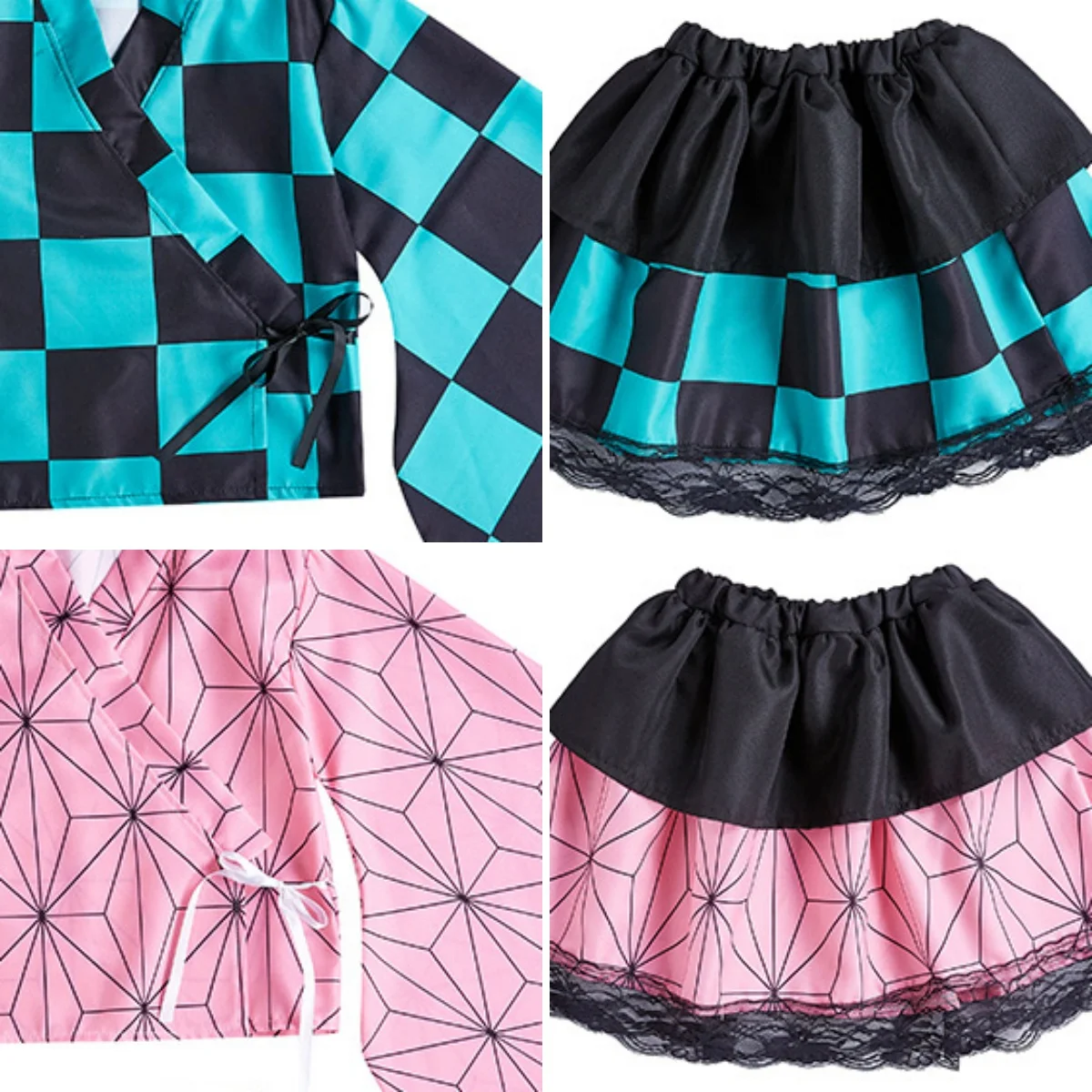 meilleure vente personnage fendu conception damier kimono anime dessin animé à manches larges numérique imprimé ensemble de 3 pièces meilleure vente personnage fendu conception damier kimono anime dessin animé à manches larges numérique imprimé ensemble de 3 pièces