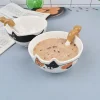 filles en céramique de dessin animé coréen, bol de chat, bols à riz ménagers, petit déjeuner pour enfants, ustensiles de cuisine à domicile, vaisselle, 4 po