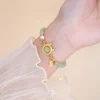 bijoux fins style anniversaire cadeau zodiaque dragon décoration hotan jade bracelet lumière luxe sens avancé pour les femmes