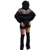 sweat shirt à capuche surdimensionné pour femmes, esthétique, sexy, ajouré, dos nu, streetwear, hip hop, vêtements d'hiver, goth y2k
