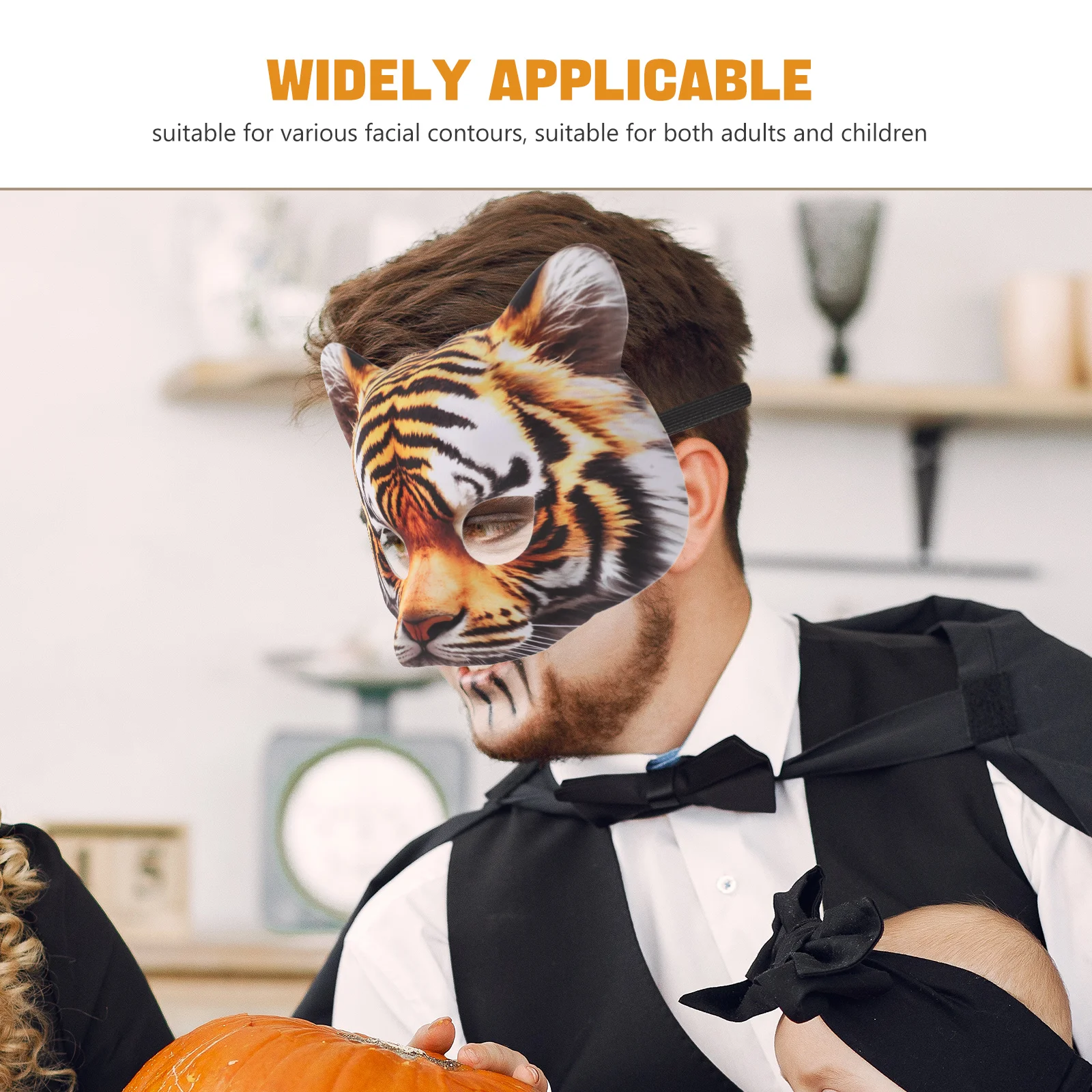 masque de tigre simulé d'halloween, masques de carnaval d'animaux, accessoire photo demi visage eva, mascarade pour fête cosplay, festival en plein air masque de tigre simulé d'halloween, masques de carnaval d'animaux, accessoire photo demi visage eva, mascarade pour fête cosplay, festival en plein air
