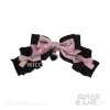 pince à cheveux avec nœud noir et rose, accessoires japonais y2k jirai kei lolita, accessoire fait à la main, couvre chef féminin, costume de cosplay