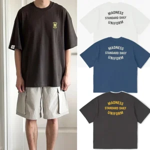T-shirt manches courtes homme et femme, vêtement japonais Madness, 100% pur coton, respirant, confortable, de haute qualité T-shirt manches courtes homme et femme, vêtement japonais Madness, 100% pur coton, respirant, confortable, de haute qualité