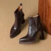 Chaussures à talons bloc antidérapantes et résistantes à l’usure, plateforme à la mode, fermeture éclair latérale, bout pointu, chaussons à talons très hauts Chaussures à talons bloc antidérapantes et résistantes à l’usure, plateforme à la mode, fermeture éclair latérale, bout pointu, chaussons à talons très hauts