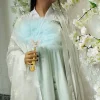 Éventail pliant en plumes lolita, nickel é japonais, sombre, gothique, danse de cour, éventail à main, accessoires de fête de mariage