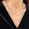 collier en acier inoxydable pour femmes, nouvelle atmosphère haut de gamme, perles délicates, chaîne multicouche en os, bijoux cadeaux de fête