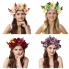bandeau à fleurs bohème tendance, faux floral, style ethnique, couronne florale, cerceau pour cheveux, coiffure papillon pour fête de mariage