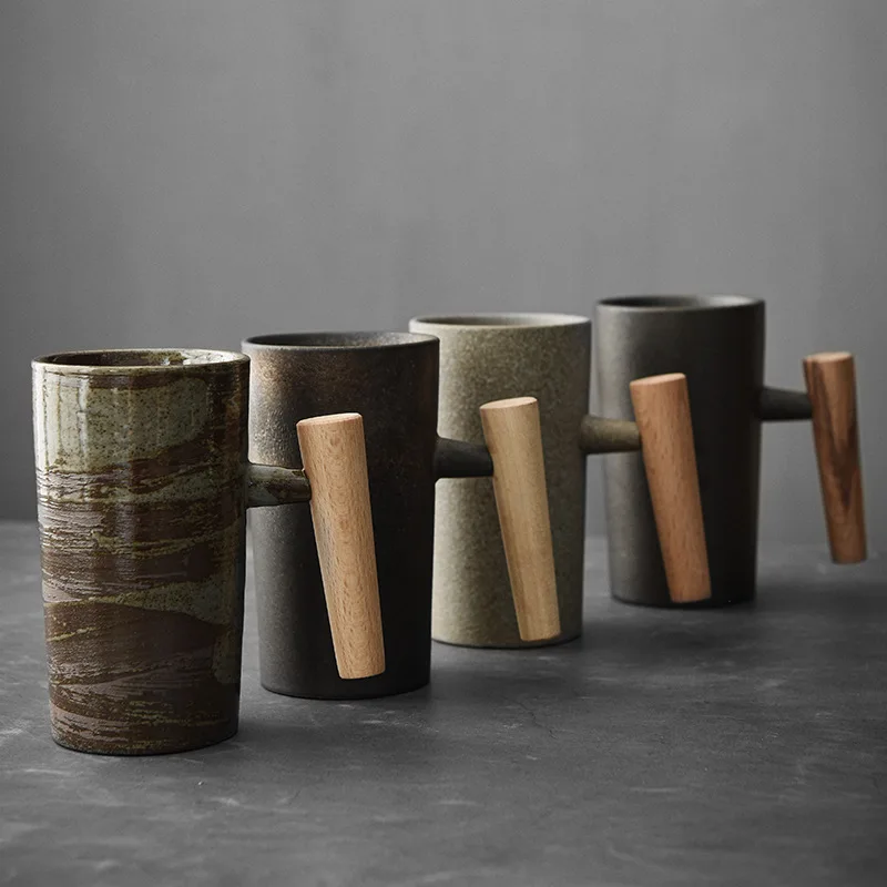 Tasse à café faite à la main de style japonais, terre cuite rugueuse, Foy lavée à la main, tasses de four rétro, personnalité, couples, maison standardisation Tasse à café faite à la main de style japonais, terre cuite rugueuse, Foy lavée à la main, tasses de four rétro, personnalité, couples, maison standardisation