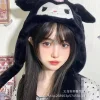 chapeau coupe vent en peluche kawaii pour couple, cinnamoroll, my melody, kuromi, hello kitty, oreilles mobiles, point de dessin animé, extérieur, chaud
