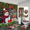 navidad joyeux noël décor rideau de douche santa elk noël imperméable polyester rideau de bain nouvel an chambre rideaux