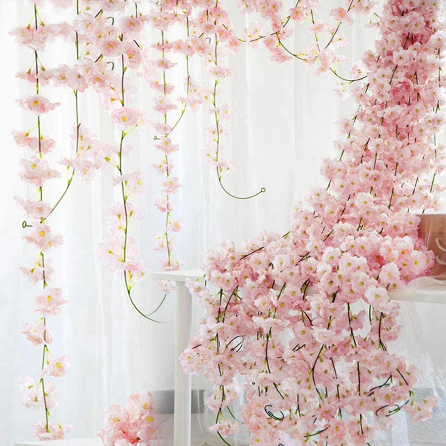 180Cm fleurs artificielles Sakura vigne mariage extérieur jardin Rose arc décor à la maison saint valentin soie Scrapbook fond plantes murales 180Cm fleurs artificielles Sakura vigne mariage extérieur jardin Rose arc décor à la maison saint valentin soie Scrapbook fond plantes murales