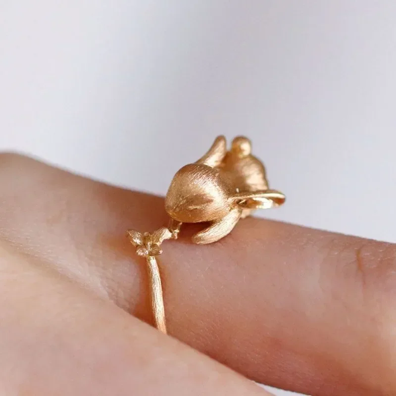 ensembles de bijoux en forme de lapin mignon et exquis, nouvelles boucles d'oreilles artisanales en or ancien mat pour femmes, bague, collier, cadeaux pour petite amie ensembles de bijoux en forme de lapin mignon et exquis, nouvelles boucles d'oreilles artisanales en or ancien mat pour femmes, bague, collier, cadeaux pour petite amie