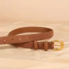 ceinture fine en daim et peau de cerf pour femmes, pour robes en jean, pantalons, ceinture réglable pour dames avec boucle en métal doré
