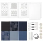 Ensemble de broderie Sashiko Soluble dans l’eau pour débutant, tissu Denim avec fil et aiguilles, Kit de broderie à la main, Portable et doux Ensemble de broderie Sashiko Soluble dans l’eau pour débutant, tissu Denim avec fil et aiguilles, Kit de broderie à la main, Portable et doux