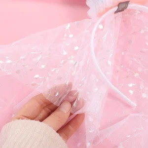 Style coréen couronne gaze bandeau chapeaux cheveux accessoires joyeux anniversaire bandeau accessoires de fête Photo accessoires dentelle maille cheveux cerceau