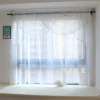 rideau en filet de style cantonnière à double arqué avec dentelle, rideaux de fenêtre blancs transparents, salon, balcon, cuisine, 1 pièce