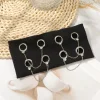 hibiscus papillon orchidée tricoté bandeau y2k hip hop fleur élastique bandeau large côté creux strass chaîne foulard