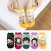 chaussettes courtes demon slayer kimetsu no yaiba, accessoires de cosplay anime, dessins animés kamado tanjirou kamado nezuko, chaussettes en coton hall