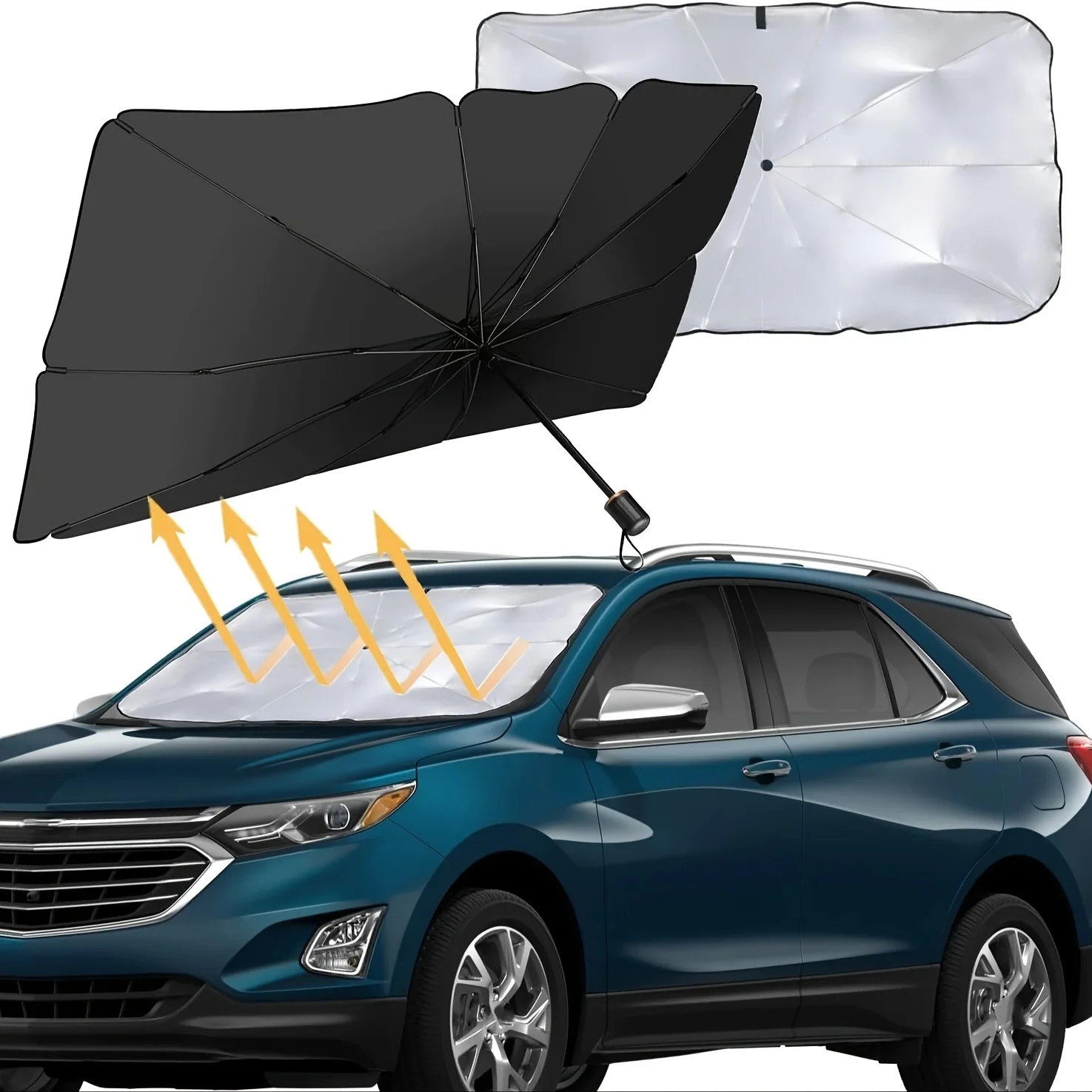 pare soleil de voiture pour ombrage automatique, parasol de protection pour pare brise intérieur d'été, accessoires de protection pare soleil de voiture pour ombrage automatique, parasol de protection pour pare brise intérieur d'été, accessoires de protection