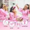 6 15 ensemble kimono fille peignoir anniversaire équipe robe satin soie robe pyjama fête faveur jetable spa fête bandeau pantoufles