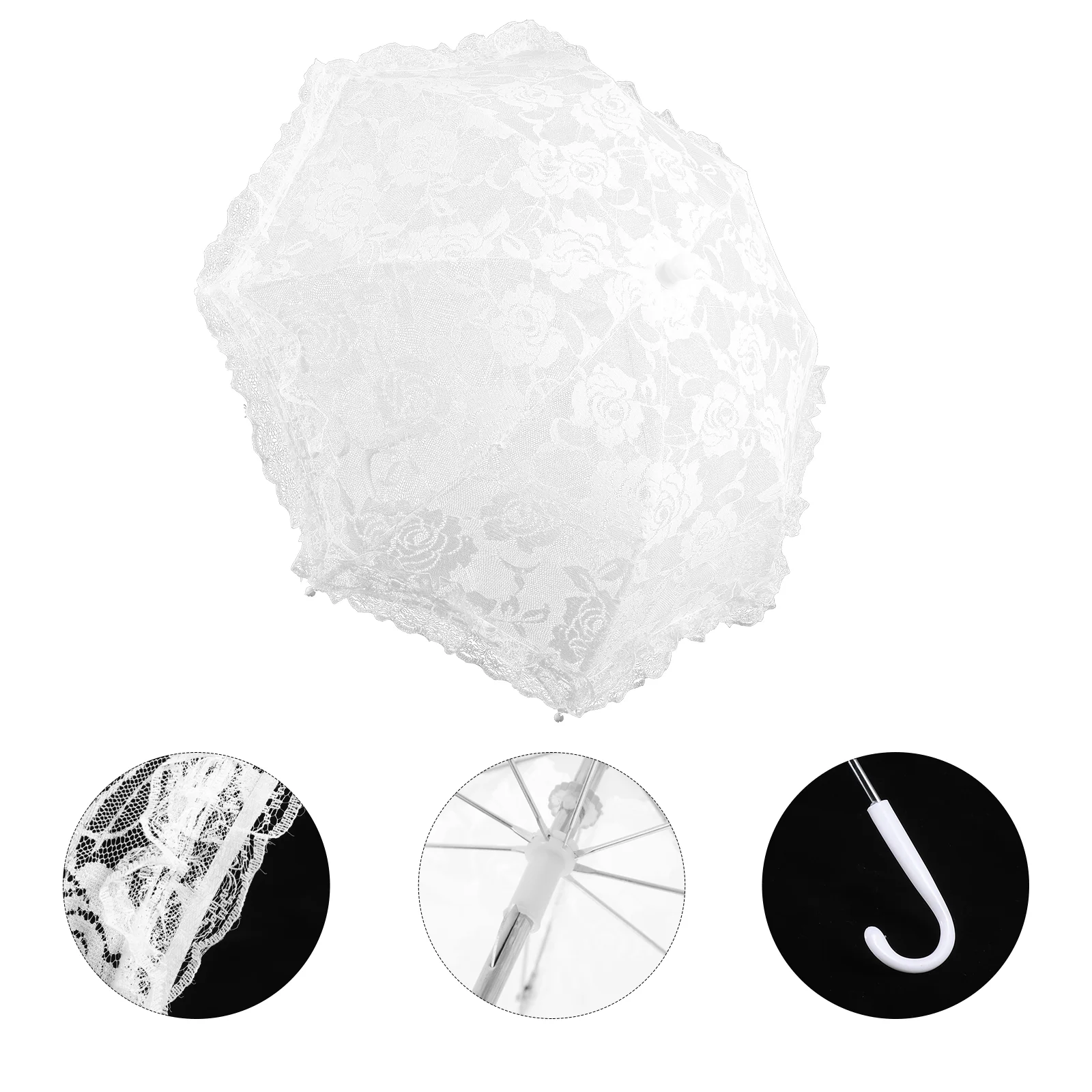 parapluie gothique blanc brodé en dentelle pour enfant, accessoire de photographie, décoration de mariage, cadeau parapluie gothique blanc brodé en dentelle pour enfant, accessoire de photographie, décoration de mariage, cadeau