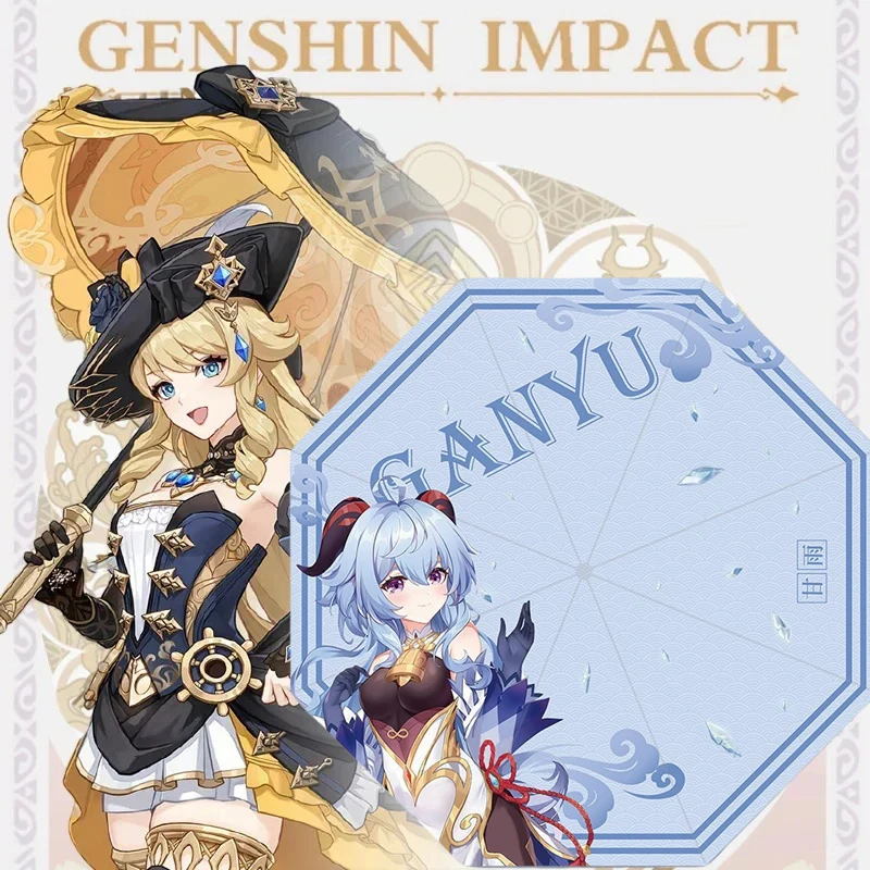 Genshin Impact Anime parapluie Portable pliant UV bloc noir Parasol Xiao Ganyu Genshin femmes pluie coupe-vent parapluie Parasol Genshin Impact Anime parapluie Portable pliant UV bloc noir Parasol Xiao Ganyu Genshin femmes pluie coupe-vent parapluie Parasol
