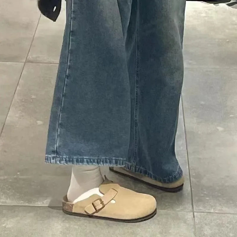 2025 femmes sans lacet sandales mode style coréen facile à porter tenue décontractée rétro chaussures à bout ouvert 2025 femmes sans lacet sandales mode style coréen facile à porter tenue décontractée rétro chaussures à bout ouvert