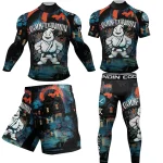 Jiu Jitsu hommes Kimono Mma T-shirt + pantalons ensembles Muay Thai Shorts Gi Bjj Rashguard pour hommes gymnastique maillots de boxe Kickboxing Sportsuit Jiu Jitsu hommes Kimono Mma T-shirt + pantalons ensembles Muay Thai Shorts Gi Bjj Rashguard pour hommes gymnastique maillots de boxe Kickboxing Sportsuit