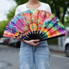 grand Éventail rave pliable à main de 33cm, accessoire de moulage coloré, dégradé japonais, pour festival de musique, brev, cadeaux