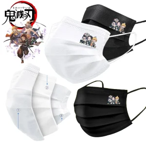 Demon Slayer Tanjirou Chicken Anime Masques anti-poussière pour hommes et femmes, masque noir et blanc, accessoires de dessin animé, cadeaux de voyage, 10 pièces, 50 pièces Demon Slayer Tanjirou Chicken Anime Masques anti-poussière pour hommes et femmes, masque noir et blanc, accessoires de dessin animé, cadeaux de voyage, 10 pièces, 50 pièces
