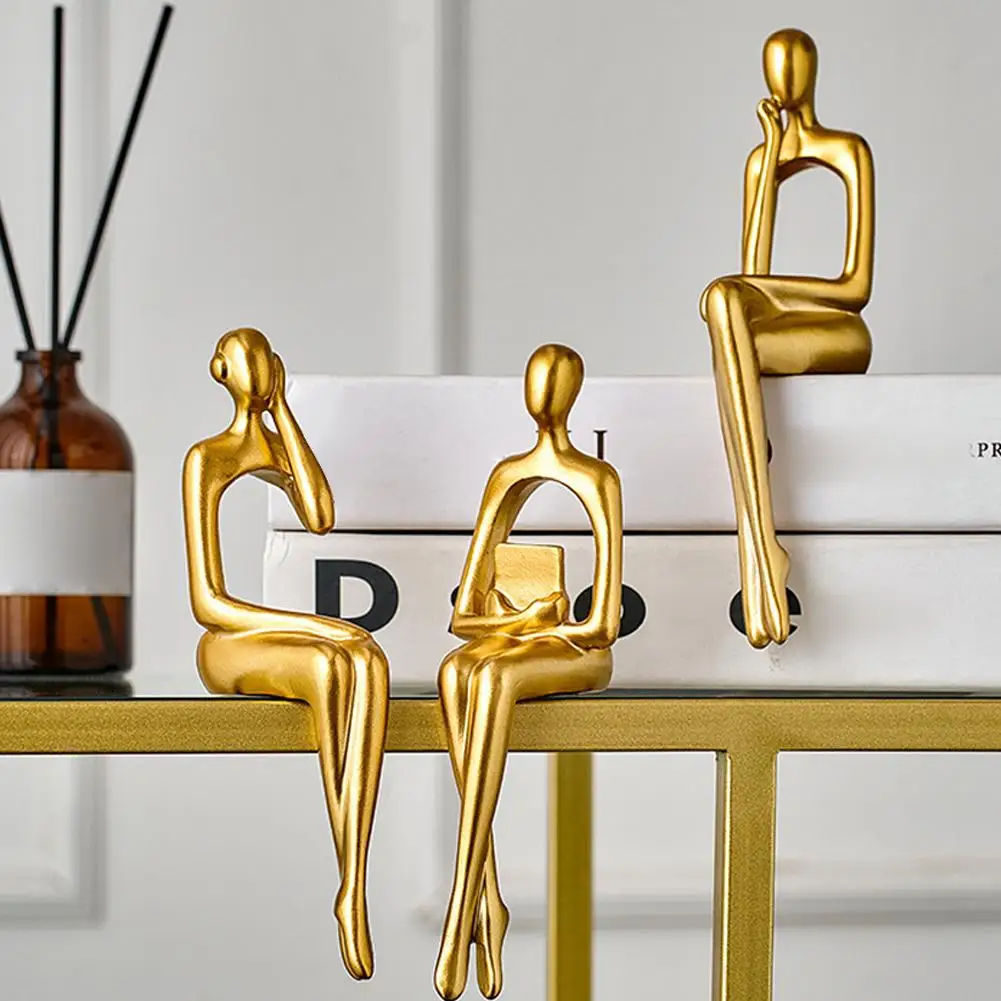 ornements de personnages de bureau abstraits, sculpture de penseur abstrait en résine de haute qualité, décor moderne de style nordique pour la maison et le bureau ornements de personnages de bureau abstraits, sculpture de penseur abstrait en résine de haute qualité, décor moderne de style nordique pour la maison et le bureau