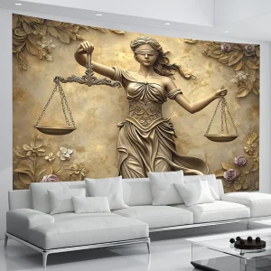 Tapisserie de déesse de la Justice – Art mural moderne pour le style de la maison, parfait pour les salons et les chambres à coucher, design unique