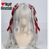 gothique harajuku y2k fille lolita japonais doux arc double queue de cheval casque perle chaîne ruban épingle à cheveux bord pince pince à cheveux