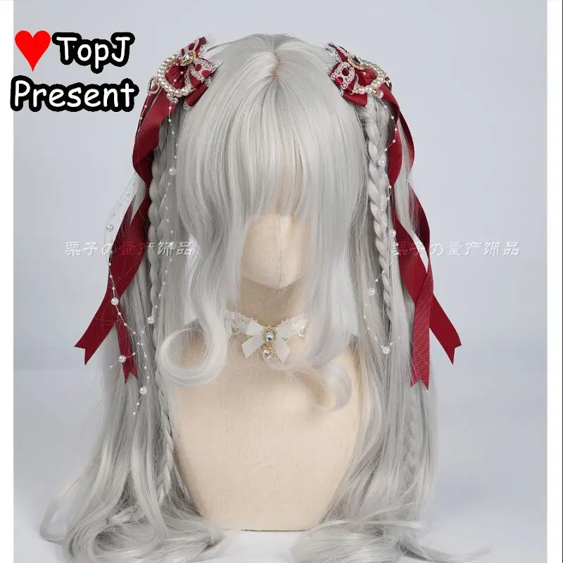 gothique harajuku y2k fille lolita japonais doux arc double queue de cheval casque perle chaîne ruban épingle à cheveux bord pince pince à cheveux gothique harajuku y2k fille lolita japonais doux arc double queue de cheval casque perle chaîne ruban épingle à cheveux bord pince pince à cheveux