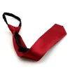 nouveau cravate pré attachée pour filles garçons enfant maigre fermeture éclair paresseux cravates enfants rouge couleur unie mince étroit marié fête